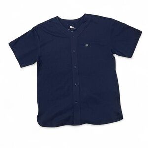 FA Kids Navy Button-Up Baseball Shirt